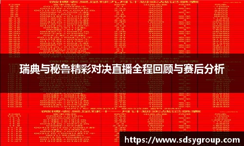 瑞典与秘鲁精彩对决直播全程回顾与赛后分析